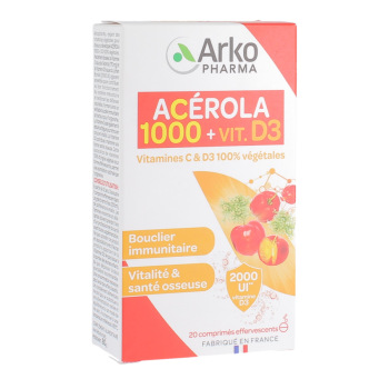 Azinc Vitamine C + D3 Arkopharma - Packung mit 20 Brausetabletten