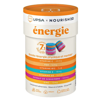 Energie Gummies 7in1 Upsa x Nourished - Packung mit 30 Gummies