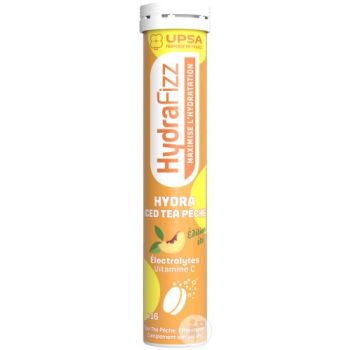 HydraFizz Hydra Geschmack Eistee Pfirsich Upsa - Tube mit 16 Brausetabletten