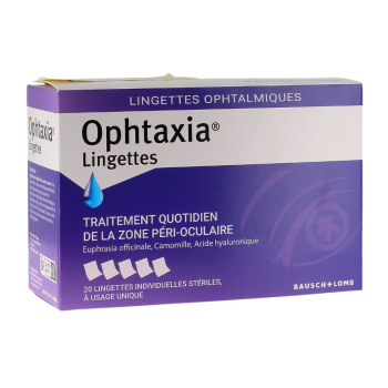 Ophtaxia Tücher Bausch Lomb - Packung mit 20 Tüchern