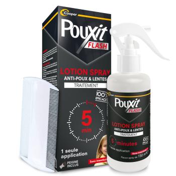 Spray Flash Behandlung gegen Läuse und Nissen Pouxit - Spray mit 150 ml