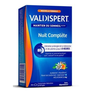Nachtkomplett Melatonin 1mg Valdispert - Packung mit 30 Tabletten