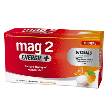 Mag 2 Energie+ Cooper - Packung mit 30 Brausetabletten
