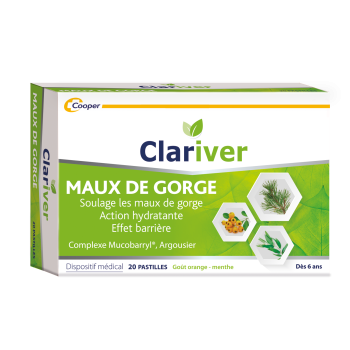 Clariver Halstabletten Halsschmerzen Cooper - Packung mit 20 Pastillen