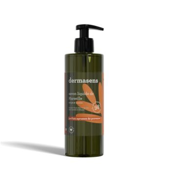Dermasens Flüssigseife aus Marseille mit Duft von provenzalischen Zitrusfrüchten Marke Verte - Pumpflasche 1L