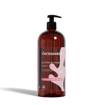 Dermasens Duschgel mit überfettender Formel, Duft von weißer Orchidee, Marke Verte - Flasche 1L