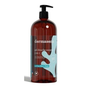 Duschgel für empfindliche Haut mit Wasserblüten-Duft Dermasens Marke Grün - Flasche 1 Liter