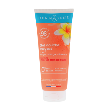 Dermasens Duschgel mit überfettender Formel Duft von Frangipani Blüte Grüne Marke - Tube mit 200ml