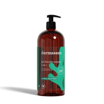 Dermasens überfettendes Duschgel mit Duft von Weißer Zeder Marke Verte - Pumpflasche 1L
