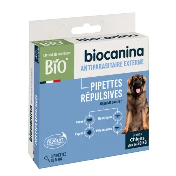 Repellent-Pipetten für Hunde über 30 kg Biocanina - Packung mit 3 Pipetten à 5 ml