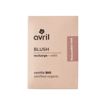 Bio-Rouge zum Nachfüllen in schimmerndem Praliné-Rosa von Avril - Puderbox mit 5 g