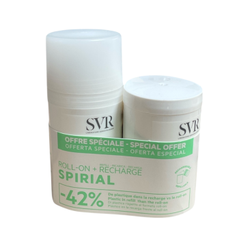 Spirial Antitranspirant-Deodorant 48H SVR - Roll-on 50 ml + Roll-on Nachfüllpackung 50 ml