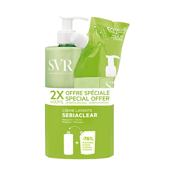 Sebiaclear Waschcreme SVR - Pumpflasche 400ml + Nachfüllpackung 400ml