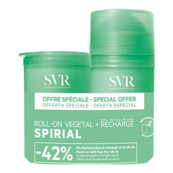 Spirial Pflanzen-Deodorant SVR - Roll-on 50 ml + Nachfüllpackung 50 ml
