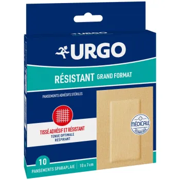Großformatige, strapazierfähige Urgo-Pflaster - Packung mit 10 Pflastern von 10x7cm