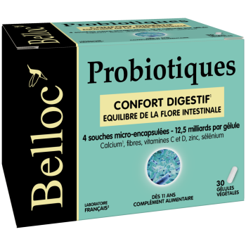 Probiotika Verdauungskomfort Belloc - Packung mit 30 pflanzlichen Kapseln