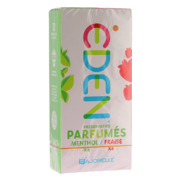 Eden Menthol / Erdbeere Majorelle - Schachtel mit 12 Kondomen