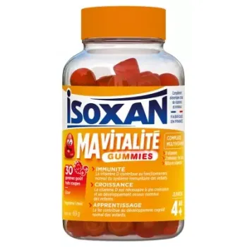 Isoxan Meine Vitalität Gummies ab 4 Jahren, Geschmack rote Früchte - Dose mit 30 Gummies