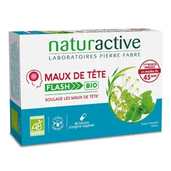 Kopfschmerzen Flash bio Naturactive - Packung mit 14 Kapseln