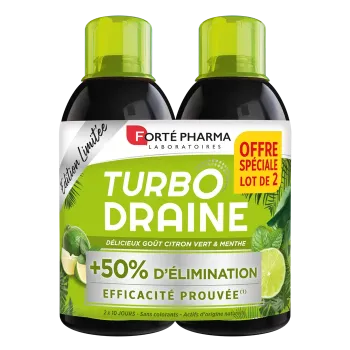 Turbo Draine Geschmack Limette und Minze Forté Pharma - 2er-Pack 500ml Sonderangebot
