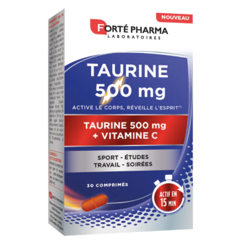 Taurin 500mg + Vitamin C Forté Pharma - Packung mit 30 Tabletten