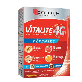 Vitalität 4G Abwehr Forte Pharma - Packung mit 20 Ampullen à 4 g