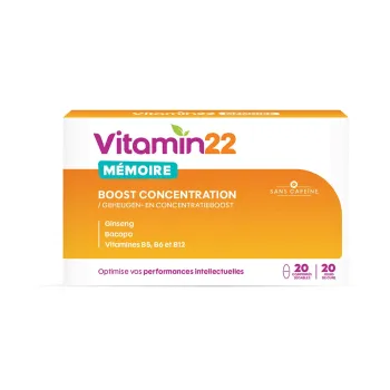 Vitamin22 Gedächtnis Boost Konzentration Uriach - Packung mit 20 Tabletten