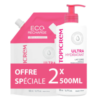 Ultra-feuchtigkeitsspendende Körpermilch Topicrem - Sonderangebot 2x500ml