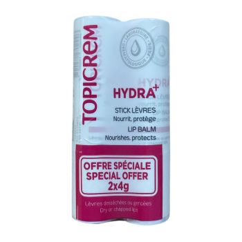 Hydra+ Lippenstift f&uuml;r trockene oder rissige Lippen Topicrem - 2 Stifte &agrave; 4g