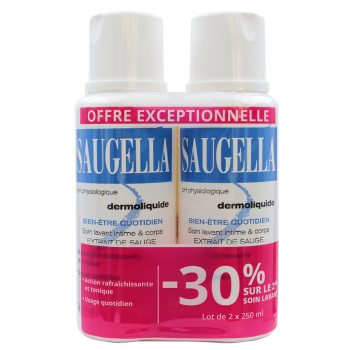 Dermoliquide sanfte Waschemulsion Saugella - 2 Flaschen à 250 ml