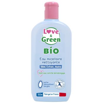 Bio-Mizellenreinigungswasser Love & Green - Pumpflasche mit 500 ml