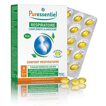 Bio-Puressentiel Bronchial-Kapseln mit ätherischen Ölen - Packung mit 30 Kapseln