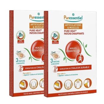 Wärme-Pflaster für Gelenke und Muskeln Puressentiel - 2er-Pack mit 3 Pflastern (Sonderangebot -50% auf die 2. Box)