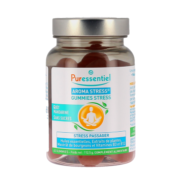 Aroma Stress Geschmack Mandarine ohne Zucker Puressentiel - 45 Gummies Dose