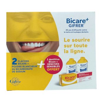 Bicare Plus Gifrer Whitening Set - 1 set 2 bottles of 60g and 1 free toothpaste