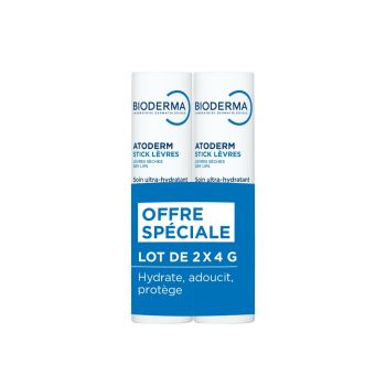 Atoderm Lippenbalsam ultra-hydratierend Bioderma - 2er-Pack mit 4g Sticks