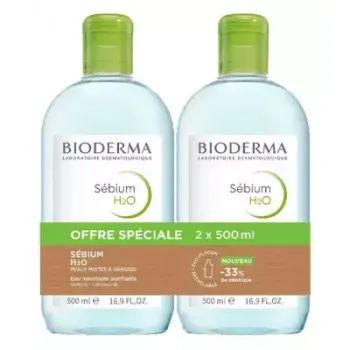 S&eacute;bium H2O Mizellenwasser reinigend Bioderma - 2 Flaschen &agrave; 500 ml