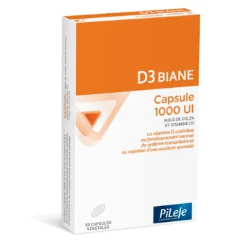 D3 Biane Kapseln 1000 UI PiLeJe - Packung mit 30 Kapseln