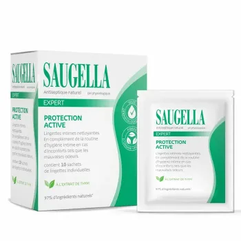 Intim-Wischtücher Expert Active Protection Saugella - Packung mit 10 Einzelwischtüchern