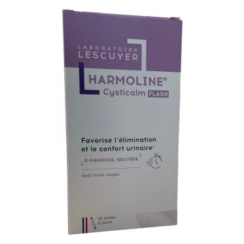 Harmoline Cysticalm Flash Geschmack rote Früchte Lescuyer - Packung mit 10 Sticks
