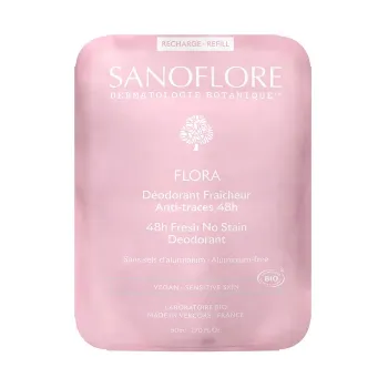 Deodorant Flora Frische Anti-Spuren 48h Bio Sanoflore - Nachfüllung 50ml