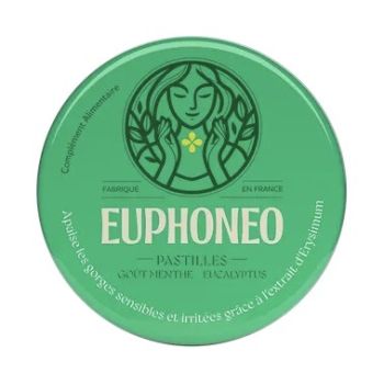 Euphoneo Halspastillen Geschmack Minze und Eukalyptus Mayoly Spindler - Packung mit 50 Pastillen
