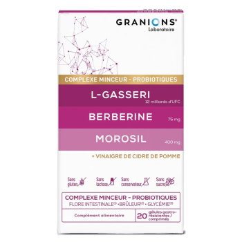 Komplexe Gewichtsreduktion Probiotika Granions - Packung mit 20 Kapseln + 20 Tabletten