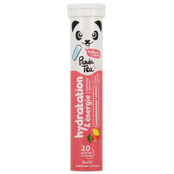 Hydratations- und Energie-Tabletten Geschmack Grapefruit Zitrone Panda Tea - 20 Brausetabletten