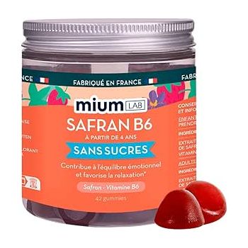 Safran B6 Geschmack Erdbeere Mium Lab - 42 Gummies Dose