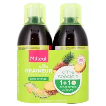 Ultra Ananas Schlankheitsdrainage Milical - 2er-Pack 500 ml Flaschen