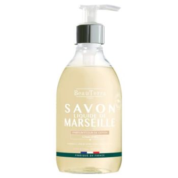 Fl&uuml;ssige Marseille-Seife Baumwollbl&uuml;te Beauterra - Pumpflasche 300 ml