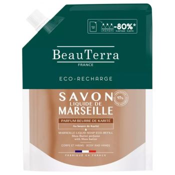 Flüssige Marseille-Seife mit Sheabutterduft Beauterra - Eco-Nachfüllung von 900 ml