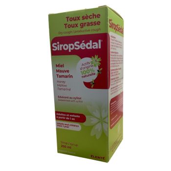 SiropSédal Trockener und feuchter Husten Karamellgeschmack Elerté - Flasche 250ml