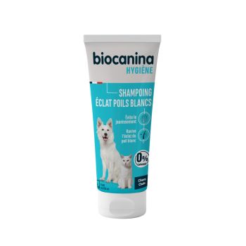 Shampoo für weißes Hunde- und Katzenhaar Biocanina - Tube mit 200 ml
